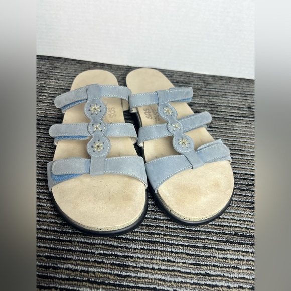 SAS Naples Slide Blue and Cream Sandals-Size 9.5 M - Picture 12 of 12